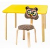 Комплект детской мебели Мордочки с желтым столиком