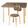 Комплект детской мебели Мордочки с коричневым столиком