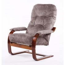 Кресло Онега-2 вишня/велюр капучино
